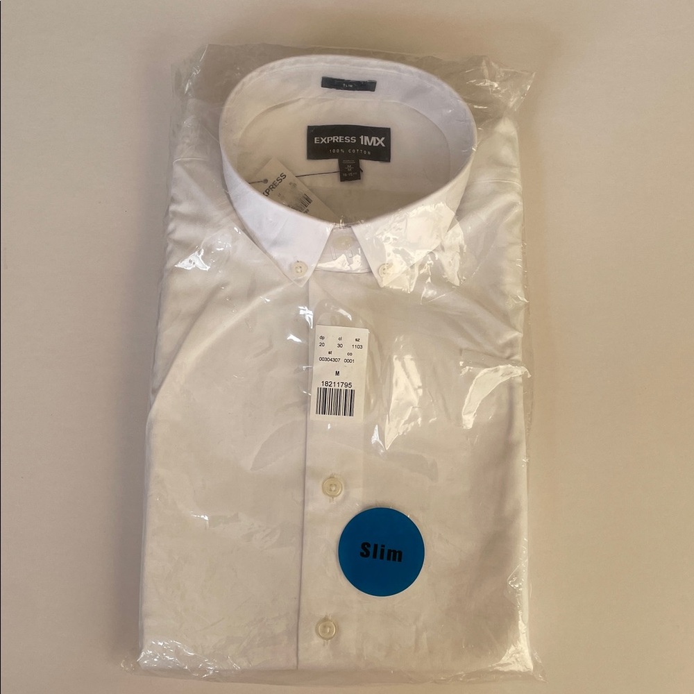Express Men's Crisp White Dress Shirt